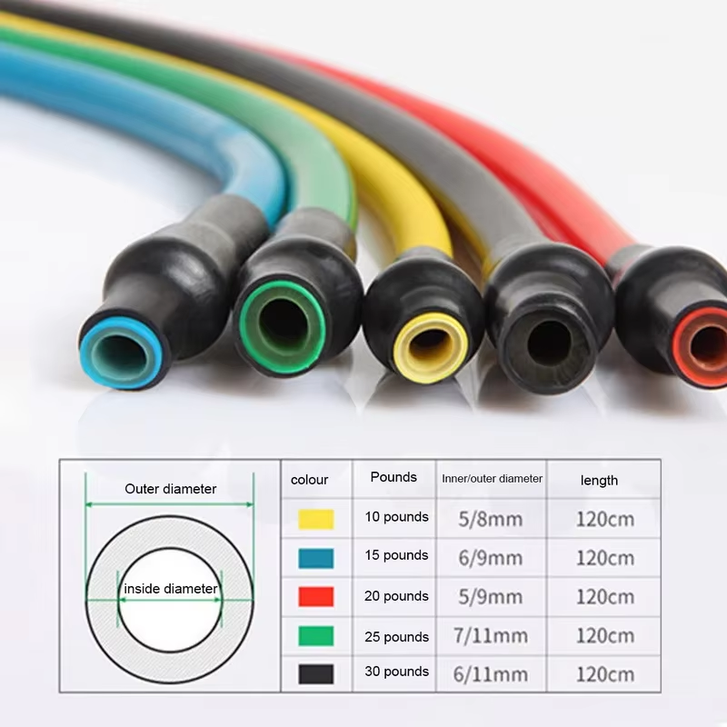 5 Levels Elastic Band with Handles Yoga Pull Rope Elastic Gym Fitness Exercise Tube Band for Home Workouts Strength Training