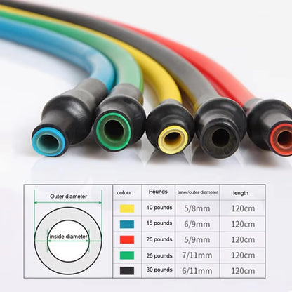 5 Levels Elastic Band with Handles Yoga Pull Rope Elastic Gym Fitness Exercise Tube Band for Home Workouts Strength Training