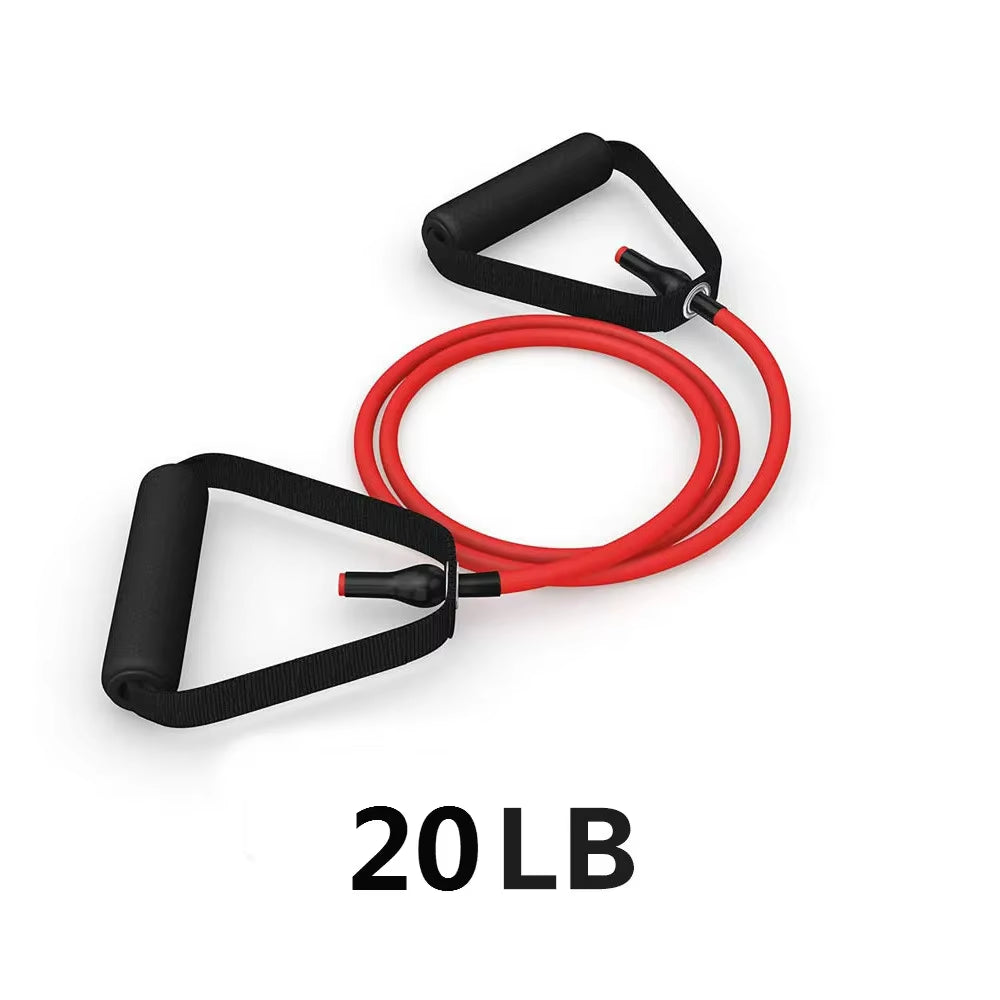 5 Levels Elastic Band with Handles Yoga Pull Rope Elastic Gym Fitness Exercise Tube Band for Home Workouts Strength Training