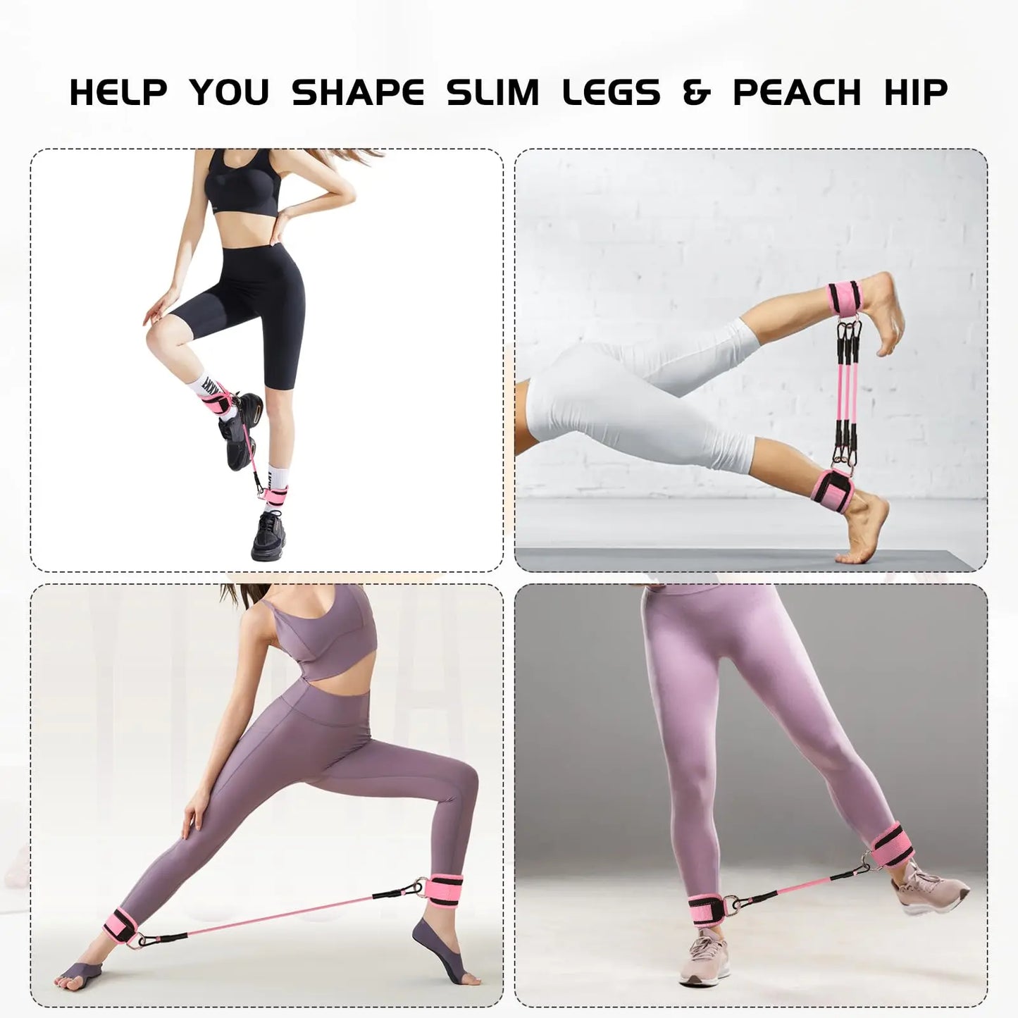 6/11Pcs Buttocks with Gantry, Hip Lift, Ankle Resistance, Elastic Trainer, Hip Leg Tension Rope, Shaping and Slimming