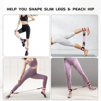 6/11Pcs Buttocks with Gantry, Hip Lift, Ankle Resistance, Elastic Trainer, Hip Leg Tension Rope, Shaping and Slimming
