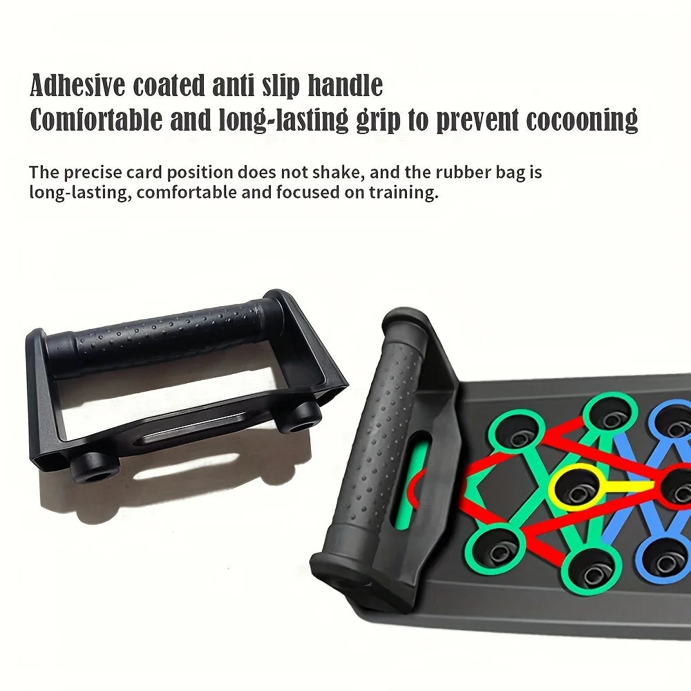 Portable Folding Push-Up Board, Multi-Functional Anti-Slip Mat with Handle, Home Fitness Exercise for Chest, Abdomen and Arms